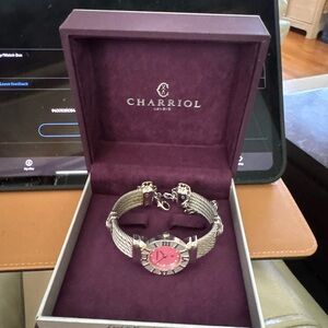 Charriol Silver Bracelet with Pink Dial